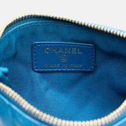 Pre Owned Chanel Chevron Lambskin O Case Pouch
