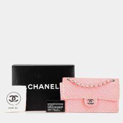 Pre Owned Chanel Pink Medium Micro Quilted Velvet CC Flap