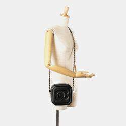 Pre Owned Chanel Black CC Quilted Lambskin Octagon Camera Case