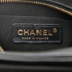 Pre Owned Chanel Black CC Quilted Lambskin Octagon Camera Case