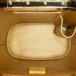 Pre Owned Chanel Black Quilted Patent Logo Chain Vanity Case