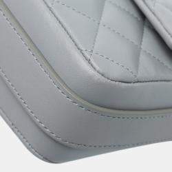Pre Owned Chanel Grey Quilted Calfskin Bolero de Chanel Flap