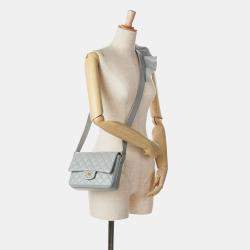 Pre Owned Chanel Grey Quilted Calfskin Bolero de Chanel Flap