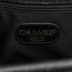 Pre Owned Chanel Black Caviar Tortoise Top Handle Tote