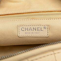Pre Owned Chanel Beige Goatskin Square Stitch Essential Bowler