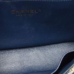 Pre Owned Chanel Multicolor Quilted Tweed and Water Snake Small CC Filigree Flap Bag