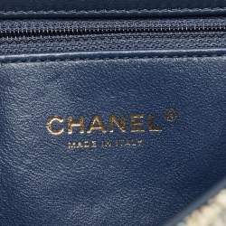 Pre Owned Chanel Multicolor Quilted Tweed and Water Snake Small CC Filigree Flap Bag