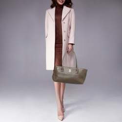 Pre Owned Chanel Brown Leather Small Cerf Shopper Tote
