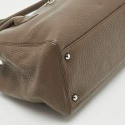 Pre Owned Chanel Brown Leather Small Cerf Shopper Tote