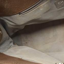 Pre Owned Chanel Brown Leather Small Cerf Shopper Tote