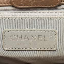 Pre Owned Chanel Brown Leather Small Cerf Shopper Tote