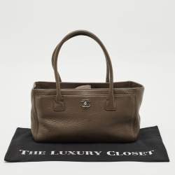 Pre Owned Chanel Brown Leather Small Cerf Shopper Tote