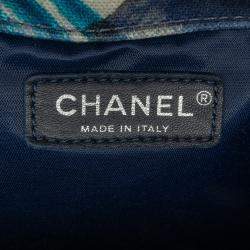 Pre Owned Chanel Blue XXL Printed Canvas Airline Single Flap Bag