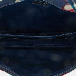 Pre Owned Chanel Blue XXL Printed Canvas Airline Single Flap Bag