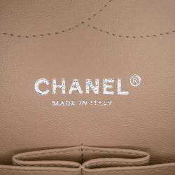 Pre Owned Chanel Brown Jumbo Classic Caviar Double Flap Bag
