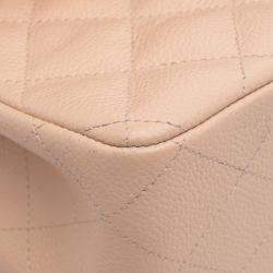 Pre Owned Chanel Brown Jumbo Classic Caviar Double Flap Bag