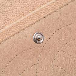 Pre Owned Chanel Brown Jumbo Classic Caviar Double Flap Bag