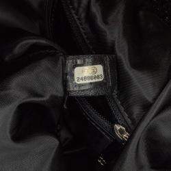 Pre Owned Chanel Black Large Quilted Knit Pluto Glitter Satchel