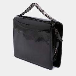 Pre Owned Chanel Black Mini CC Patent Clutch With Chain