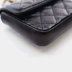Pre Owned Chanel Mini Black Shiny Calfskin Waist Belt Bag