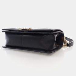 Pre Owned Chanel Boy Medium Black Calfskin Chevron Flap Bag