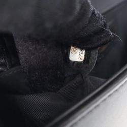 Pre Owned Chanel Boy Medium Black Calfskin Chevron Flap Bag