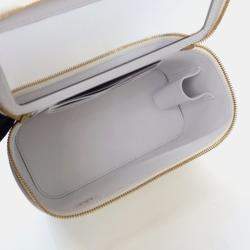 Pre Owned Chanel Vanity Case Small White Patent Leather Shoulder Bag