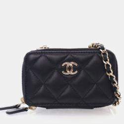 مملوكة مسبقًا Chanel Trendy CC Mini Black Lambskin Cardholder Shoulder Bag