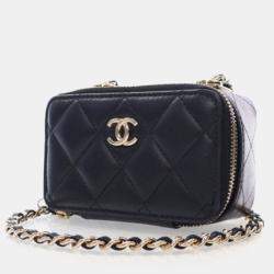 مملوكة مسبقًا Chanel Trendy CC Mini Black Lambskin Cardholder Shoulder Bag