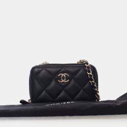 مملوكة مسبقًا Chanel Trendy CC Mini Black Lambskin Cardholder Shoulder Bag