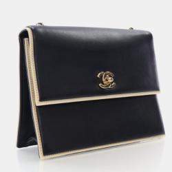 Pre Owned Chanel Square Frame Black Calfskin Shoulder Bag