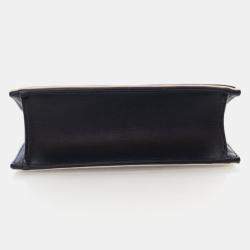 Pre Owned Chanel Square Frame Black Calfskin Shoulder Bag
