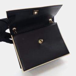 Pre Owned Chanel Square Frame Black Calfskin Shoulder Bag