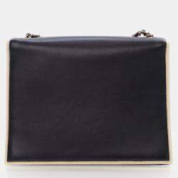 Pre Owned Chanel Square Frame Black Calfskin Shoulder Bag