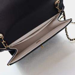 Pre Owned Chanel Square Frame Black Calfskin Shoulder Bag