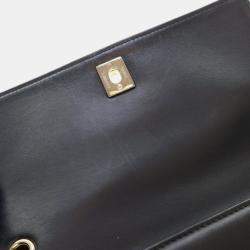 Pre Owned Chanel Square Frame Black Calfskin Shoulder Bag