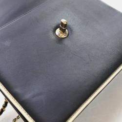 Pre Owned Chanel Square Frame Black Calfskin Shoulder Bag