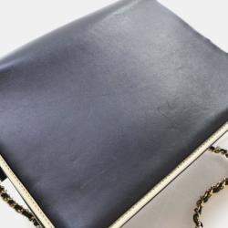Pre Owned Chanel Square Frame Black Calfskin Shoulder Bag
