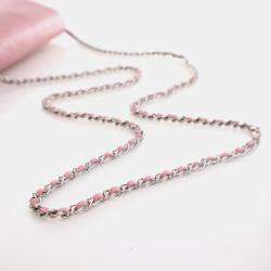 Pre Owned Chanel Camellia Pink Lambskin Wallet On Chain 