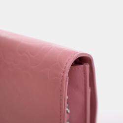 Pre Owned Chanel Camellia Pink Lambskin Wallet On Chain 