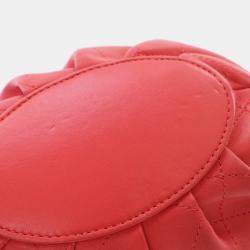 Pre Owned Chanel Bucket Small Red Calfskin CC Lock Tote Bag