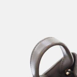 Pre Owned Chanel Drawstring Grey Calfskin Bucket Backpack