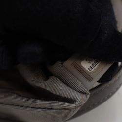 Pre Owned Chanel Drawstring Grey Calfskin Bucket Backpack