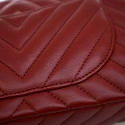 Pre Owned Chanel Reissue 225 Medium Red Calfskin Flap Bag