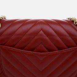 Pre Owned Chanel Reissue 225 Medium Red Calfskin Flap Bag