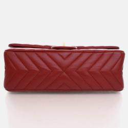 Pre Owned Chanel Reissue 225 Medium Red Calfskin Flap Bag