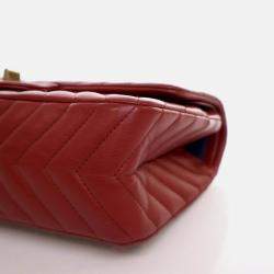 Pre Owned Chanel Reissue 225 Medium Red Calfskin Flap Bag
