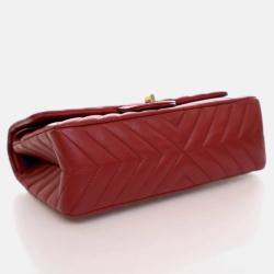 Pre Owned Chanel Reissue 225 Medium Red Calfskin Flap Bag