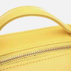 Pre Owned Chanel Vanity Case Yellow Crumpled Calfskin Shoulder Bag