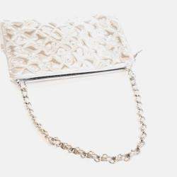 Pre Owned Chanel Pochette Silver Patent Leather Precious Symbols Bag